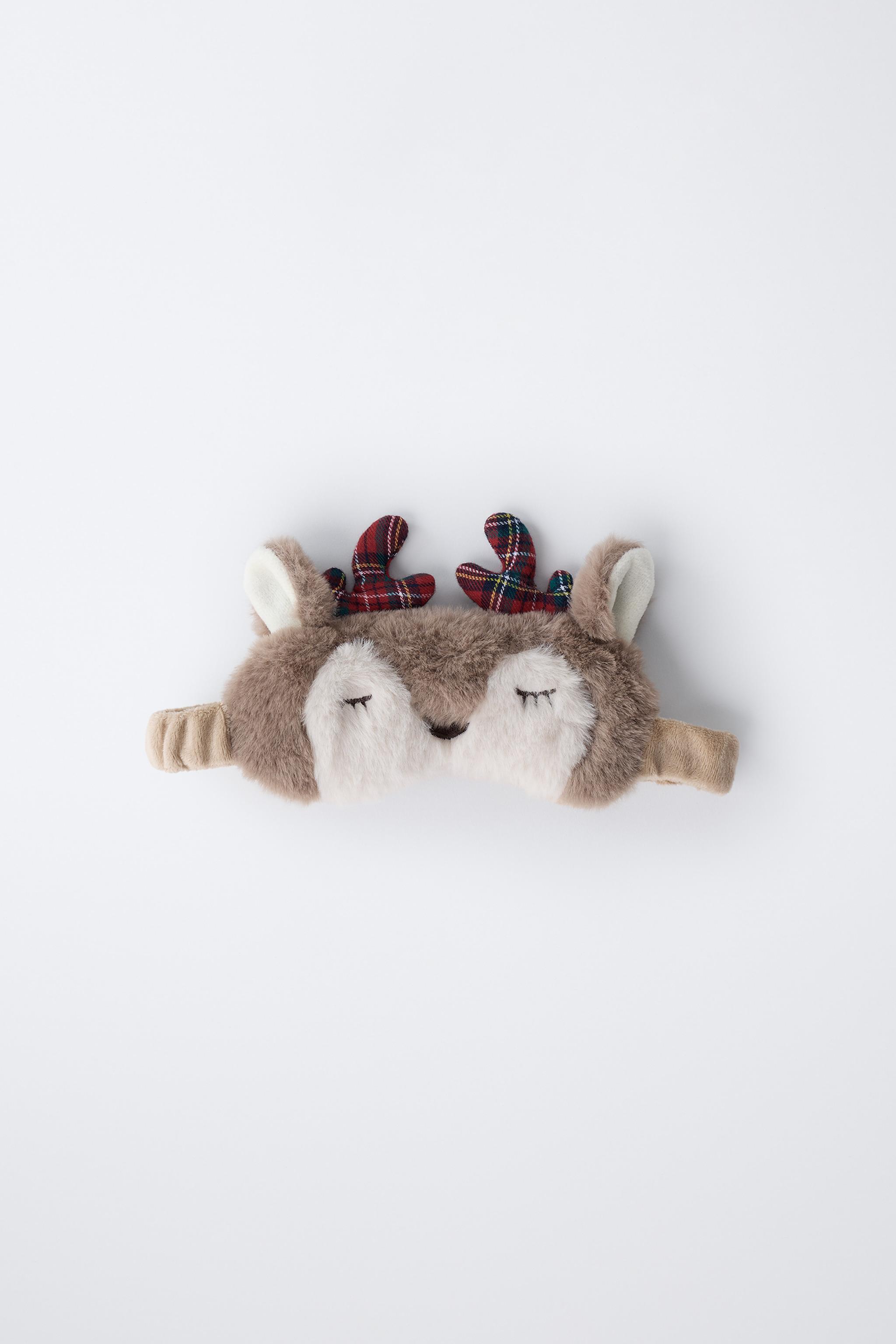 FAUX FUR REINDEER EYE MASK